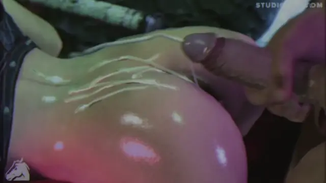 A close-up shot shows a man's penis entering a woman's vagina while she is lying face down on a surface. Screenshot from Agent Of Chaos