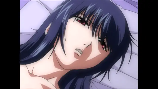 A close-up of an anime girl with long dark hair lying on a bed with a dazed expression. Screenshot from Nee Chanto Shiyou Yo! - Episode 2