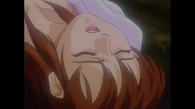 A close-up shot of a girl with orange hair lying on her back with her eyes closed and mouth slightly open as she is being penetrated. Screenshot from Imma Youjo: The Erotic Temptress - Episode 3