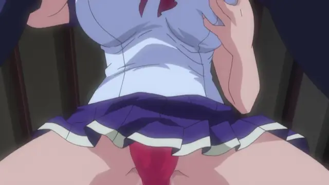 A close-up shot shows a girl in a school uniform with her skirt pulled up, revealing her pussy and genitals from a rear perspective. Screenshot from School - Episode 1