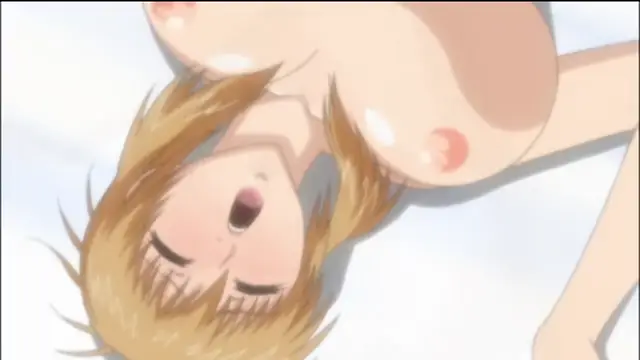 An anime girl with blonde hair lies on her back with her eyes closed and mouth open as she displays her large breasts. Screenshot from Sailor Fuku Shinryou Tsumaka - Episode 2