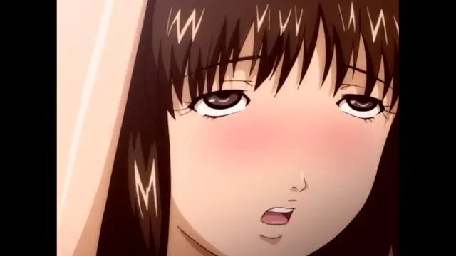 A close-up shot of a weeping anime girl with blushing cheeks and a dazed expression. Screenshot from The Immorals - Episode 2
