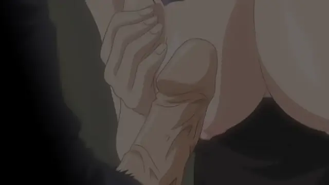 An anime-style illustration shows a woman with large breasts being held and penetrated by a penis from a man standing behind her. Screenshot from Cantaloupe Collector - Episode 1
