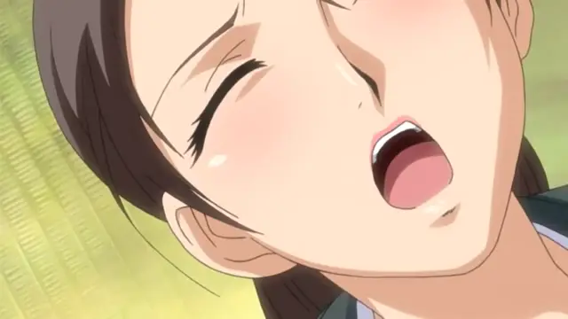 A close-up shot of an anime girl with blushing cheeks and a sweating face looking upwards with her mouth open in a state of arousal. Screenshot from Cantaloupe Collector - Episode 2