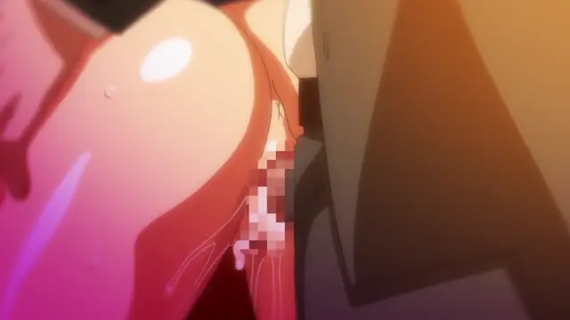 A close-up shot shows a woman's large, exposed buttocks being pressed against a man in a suit while she is being penetrated from behind. Screenshot from JK Fuuzoku Gakuensai - Episode 2