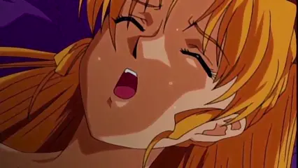 A close-up of an anime girl with long orange hair and closed eyes, wearing a dazed and blushing expression with her mouth open, appearing to be in a state of intense pleasure. Screenshot from Hinadori no Saezuri - Episode 2
